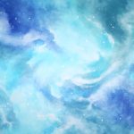 Blue stellar sky in watercolor